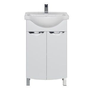 Тумба под раковину Aquanet Асти 55 М белая, 2 дверцы, 1 ящик