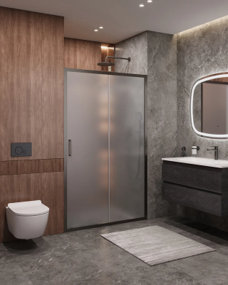 Душевая дверь Cezares Molveno MOLVENO-BF-1-120-P-GM 120 см, профиль оружейная сталь матовый, стекло текстурное