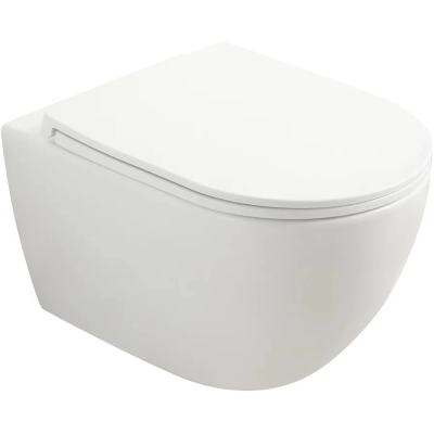 Унитаз подвесной Veconi Ento VEN-52T безободковый, торнадо, с сиденьем микролифт, белый