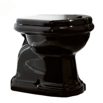 Унитаз приставной Kerasan Retro 101004 nero вертикальный выпуск, фурнитура хром Унитаз приставной Kerasan Retro 101004 nero вертикальный выпуск, фурнитура хром