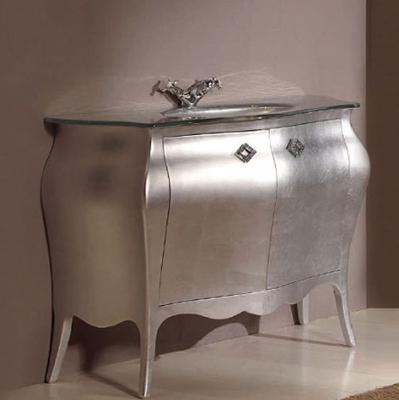 Тумба для комплекта Tiffany World Barocco 7238 103 сусальное серебро