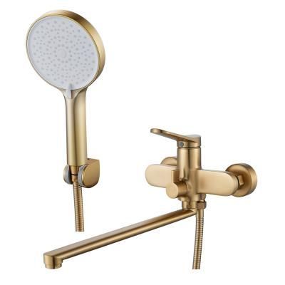 Смеситель для ванны однорычажный  Shevanik S4322G, Золотой сатин