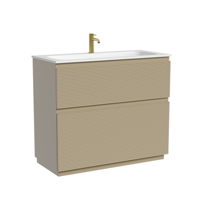 Тумба напольная SANCOS Folk Floor 995х445х850, c двумя ящиками оснащенными доводчиками, Капучино, FL100FCP