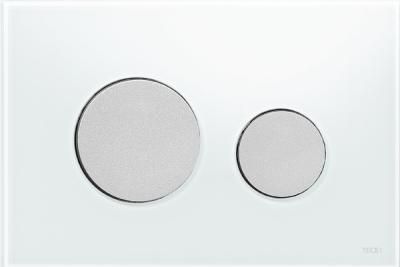 Кнопка смыва Tece Loop 9240659 белое стекло, кнопки хром матовый