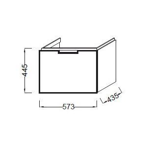 Тумба с раковиной Jacob Delafon Reve 60 см, 1 ящик, светло-коричневый