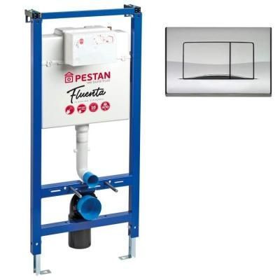 Система инсталляции для унитазов Pestan СЕТ Fluenta SET40006356AС 2 в 1 кнопка смыва ACTIVE хром