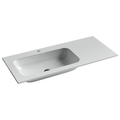 Раковина накладная Grace прямоугольная 1010*457*137мм, чаша слева, с отверстием под смеситель, цвет белый