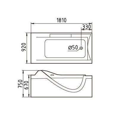 Акриловая ванна Gemy G9055 K R с гидромассажем