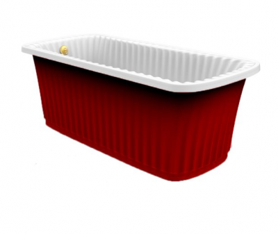 Ванна акриловая Migliori Olivia Panello ML.OLV-40.101.RD.DO 174х83 красная панель, золото