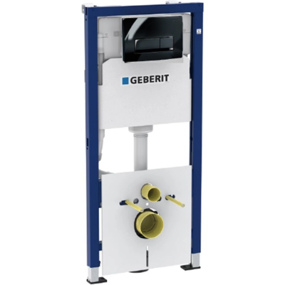 Инсталляция для унитаза Geberit Duofix Delta 51 458.128.DW.1 с кнопкой смыва, черный глянец