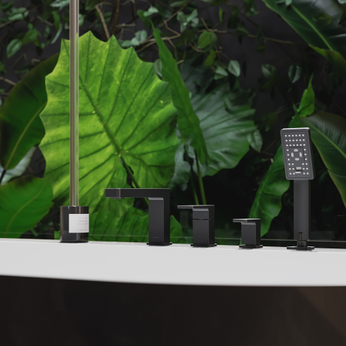 Смеситель Omnires Baretti BA7832BL на борт ванны, черный