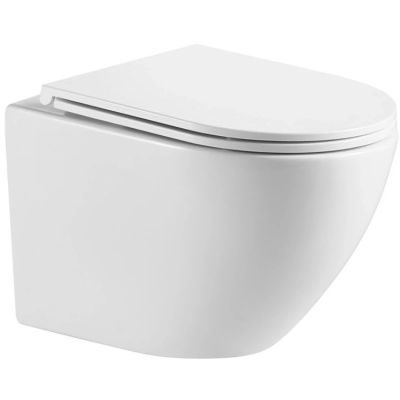 Унитаз подвесной WeltWasser Merzbach 043 GL-WT безободковый, торнадо, с сиденьем микролифт, белый