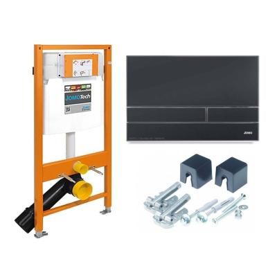 Система инсталляции Jomo Tech IF004 с клавишей, для унитазов, матовое черное стекло