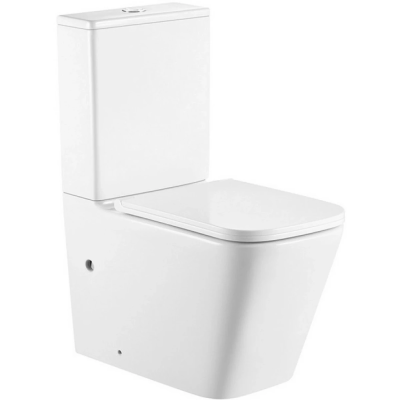 Унитаз-компакт Abber Rechteck AC1210T безободковый, торнадо, с сиденьем микролифт, белый