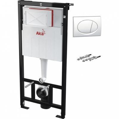 Система инсталляции для унитазов AlcaPlast Solomodul AM101/1120-3:1 RUS SET+M70 3 в 1 кнопка белая