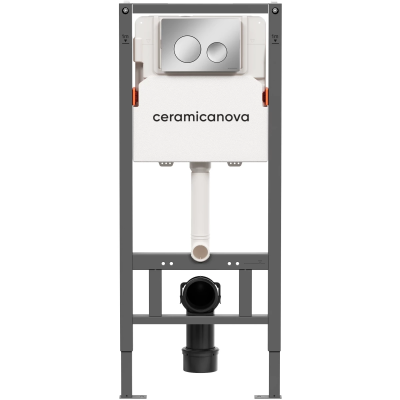 Инсталляция для унитаза Ceramica Nova Balance Circle CN121001CH с кнопкой смыва, хром