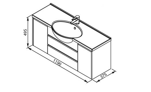 Тумба под раковину Aquanet Лайн 00164938 120 белая