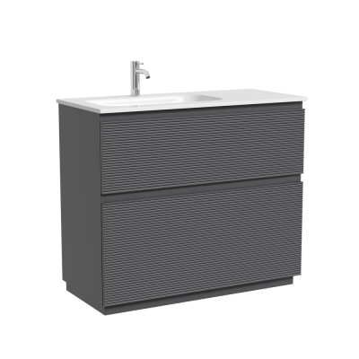 Тумба напольная SANCOS Folk Floor левая 995х445х850, c двумя ящиками оснащенными доводчиками, Grey soft, FL100FLGS