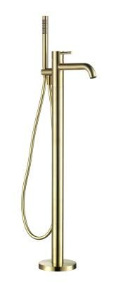 Смеситель для ванны, напольный AQUAme Siena AQM6218BG, золото шлифованное