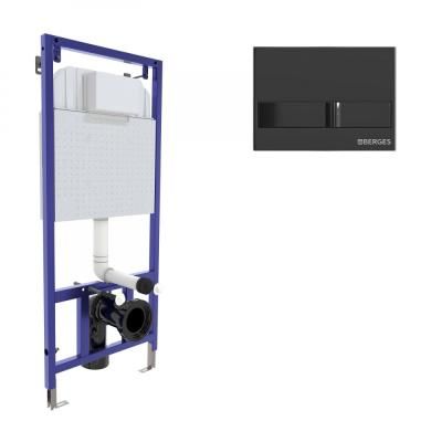 Система инсталляции для подвесного унитаза Berges Wasserhaus Novum 040216 + кнопка L6 черный