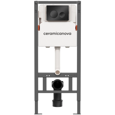 Инсталляция для унитаза Ceramica Nova Balance Circle CN121001MB с кнопкой смыва, черный матовый
