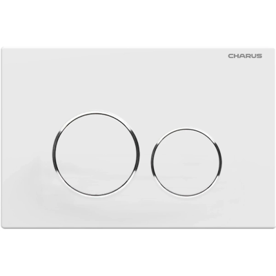 Кнопка смыва Charus Spazio FP.330.12.01 для инсталляции, белый матовый/хром/белый матовый