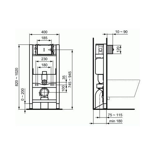 Система инсталляции Ideal Standard ProSys150 R009167 для унитаза