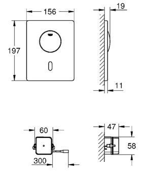 Кнопка смыва Grohe Tectron Skate 37419000 для унитазов, инфракрасная