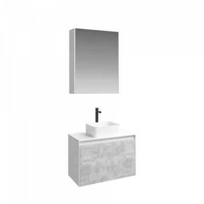 Мебель для ванной Aqwella 5 stars Mobi MOB0106W+MOB0706BS 60 белый/бетон светлый