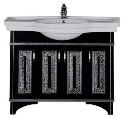 Тумба  для комплекта Aquanet Валенса 110 черный краколет/серебро