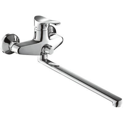 Смеситель для ванны однорычажный излив 35 см, картридж 35 мм, переключение душ - корпус/дивертор/картридж Shevanik S5222, Хром