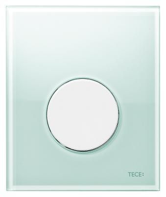 Кнопка смыва Tece Loop Urinal 9242651 зеленое стекло, кнопка белая