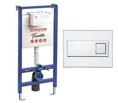 Инсталляция Pestan в комплекте с кнопкой Fluenta Diamond белый (SET40006356DW)