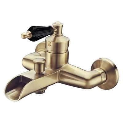 Смеситель Boheme Vogue 203-MR-B для ванны, бронза, ручка с черным кристаллом Swarovski