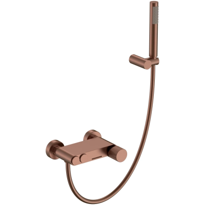 Смеситель для ванны Boheme Stick Linea 123-BRB.3 с душевым гарнитуром, бронза матовая