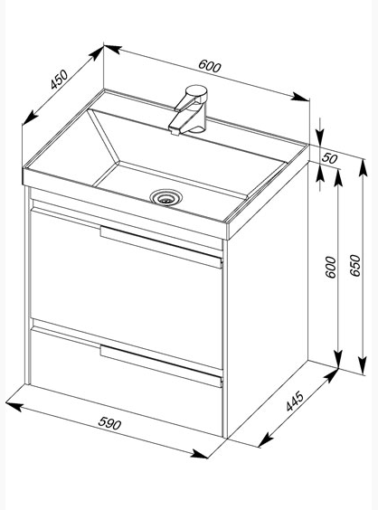 Тумба под раковину  Aquanet Тиволи 00180053 60 белая