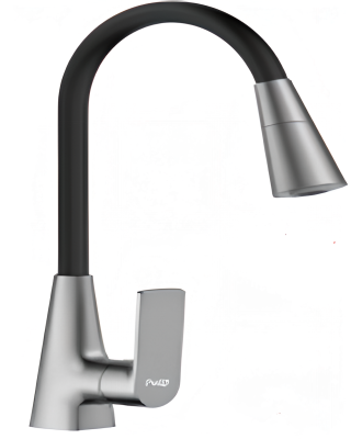 Смеситель для кухни с гибким изливом Frap F4471-9 оружейная сталь