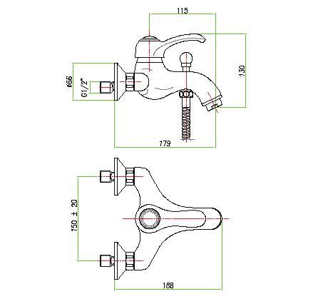 Смеситель Fiore Jafar 47GO5101 для ванны, золото