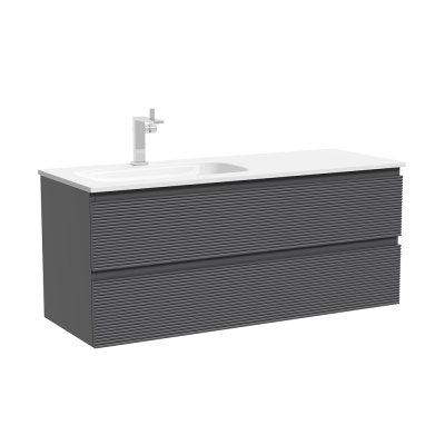 Тумба подвесная SANCOS Folk  левая 1195х445х500, c двумя ящиками оснащенными доводчиками, Grey soft, FL120LGS