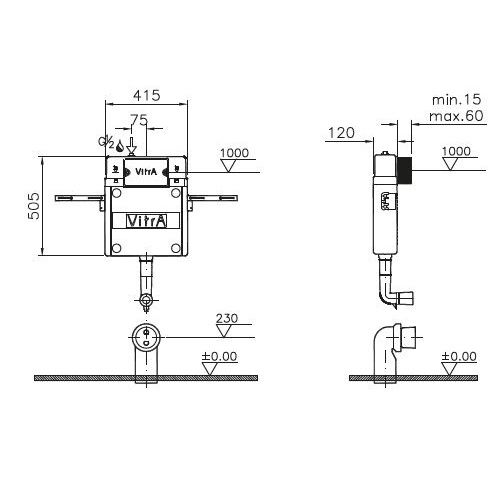 Бачок скрытого монтажа VitrA 762-1740-01 для унитаза
