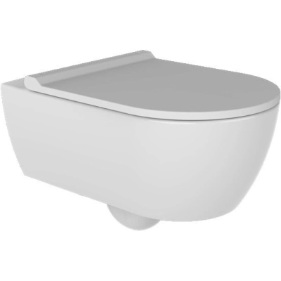 Унитаз подвесной beWash Melville HRKA052N3VP0W5SZ0 безободковый, торнадо, с сиденьем микролифт, белый