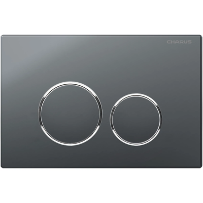 Кнопка смыва Charus Spazio FP.330.GRP.01 для инсталляции, графит матовый/хром/графит матовый
