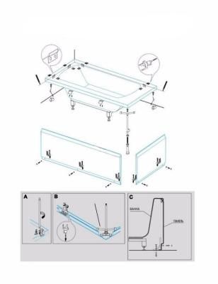 Комплект креплений Cezares CZR-SCR-FIX-KIT для 2-х панелей