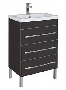 Тумба под раковину Aquanet Верона 00178475 58 черная, напольная, 3 ящика