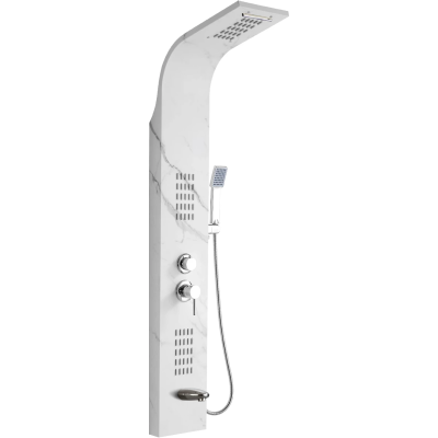 Душевая панель Ceruttispa Virginia CT9982 со смесителем, белый мрамор