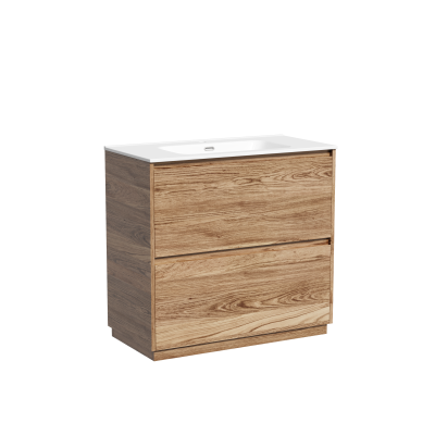 Тумба под раковину SANCOS Libra Floor напольная, 890х450х840, c двумя ящиками оснащенными доводчиками, дуб чарльстон,  LB90FECH