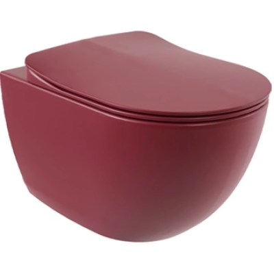 Унитаз подвесной Creavit Free FE322-11BR00E-0000 безободковый, бордовый матовый