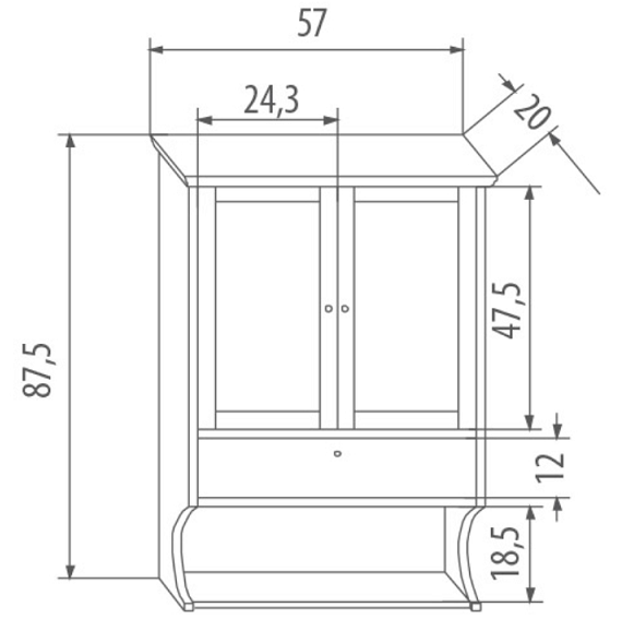 Шкаф Eban Teresa FPNTR057-B bi decape*3 белый