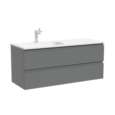 Тумба подвесная SANCOS Folk  левая 1195х445х500, c двумя ящиками оснащенными доводчиками, Ergraut soft, FL120LES