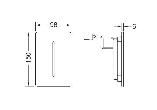 Кнопка смыва Tece TECEfilo Urinal 9242034 7,2 В, электронная, хром глянцевый